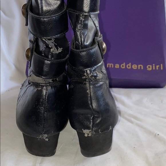 Madden Girl Black Knee High Flat Boots - Size 10 - Picture 5 of 6